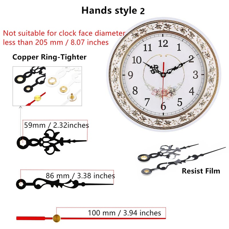 TIKROUND Original Youngtown 12888 Pendulum Clock Movement with 3 Sets of Hands 23 mm (9/10 inches) Shaft Length 15.4 mm (3/5 inch) Thread Length. - Image 5