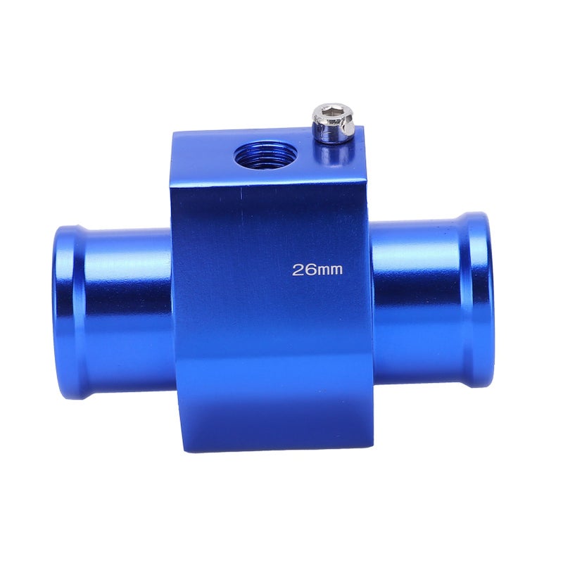 Water Temperature Joint Pipe Metal Sensor Gauge Hose Adapter Accessory with Clamps 26mm - Image 1