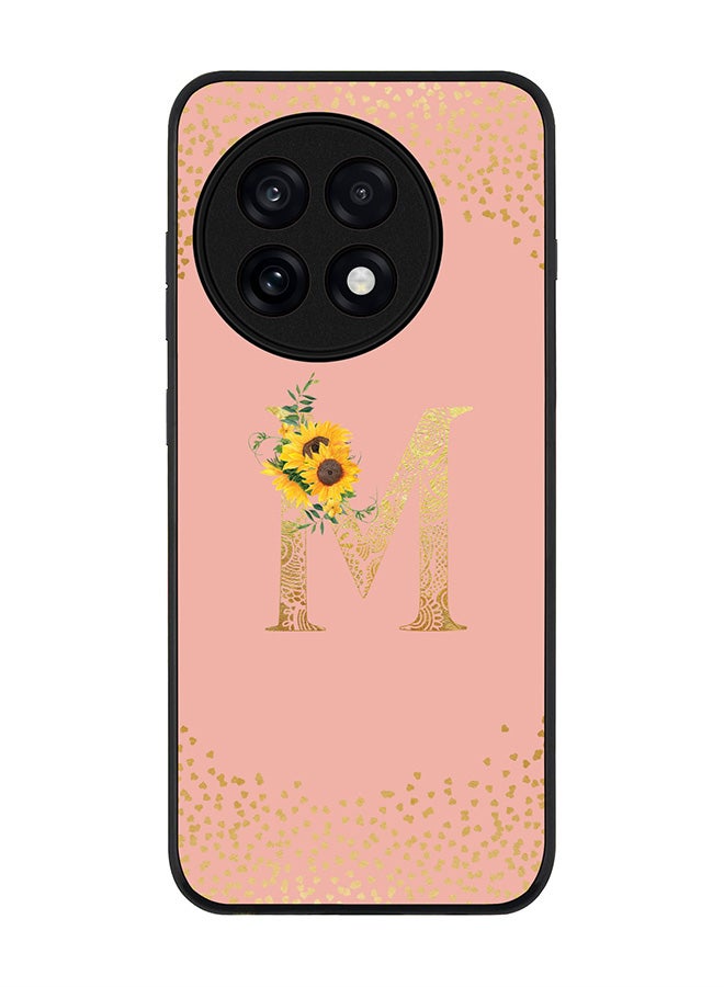 Stylizedd For OnePlus 13R / Ace 5 Pro Case,Slim fit Camera Protection, Shockproof Thin Phone cover  - Custom Floral Monogram - M  (Rose Pink )