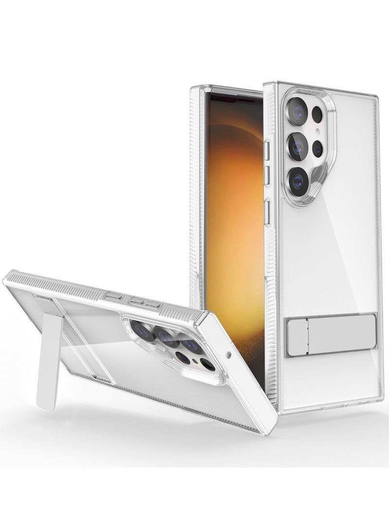Case for Galaxy S25 Ultra,Transparent TPU+PC Acrylic Protective Military Grade Heavy Duty Buit-in Kickstand Protection Phone Case for Samsung Galaxy S25 Ultra 5G,6.8 inch 2025 - Image 1