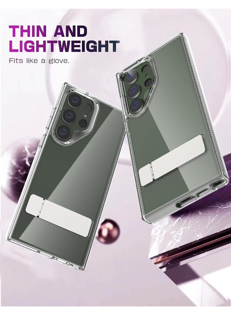Case for Galaxy S25 Ultra,Transparent TPU+PC Acrylic Protective Military Grade Heavy Duty Buit-in Kickstand Protection Phone Case for Samsung Galaxy S25 Ultra 5G,6.8 inch 2025 - Image 2