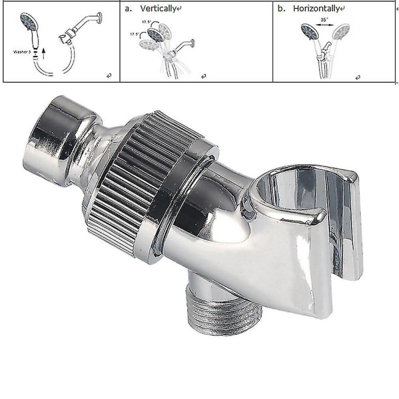Universal Shower Head Holder Arm Mounted Adjustable Screwed On Bracket Bathroom - Image 3