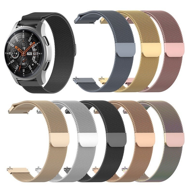 سوار ساعة For Honor Magic Watch 2 مقاس 42 مم/Galaxy Active2 مقاس 20 مم من الفولاذ المقاوم للصدأ من ميلانو (ذهبي وردي) - Image 5
