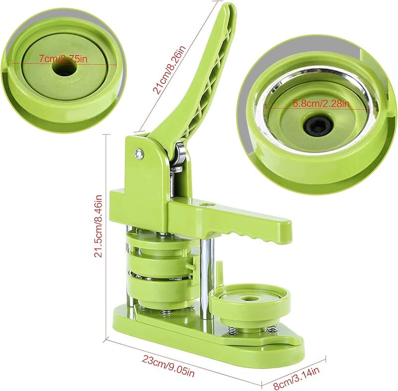 folconroad Button Maker Machine 58mm Pin Installation-Free DIY Pin Badge Button Maker Press Machine Punch Press with Free 100pcs Parts Pictures Circle Cutter Magic Book - Image 5