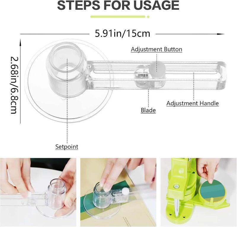 folconroad Button Maker Machine 58mm Pin Installation-Free DIY Pin Badge Button Maker Press Machine Punch Press with Free 100pcs Parts Pictures Circle Cutter Magic Book - Image 4