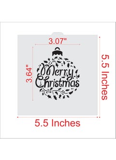 Designer Stencils Merry Christmas Holly Ornament Cookie and Craft Stencil CM074 by Designer Stencils  - Image 2