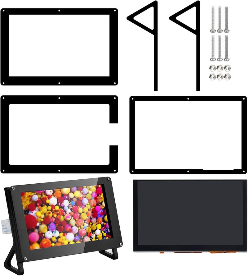 أوسويو 5 Inch DSI Touch Screen 800x480 LCD Display with Portable Mount Stand Holder Case for Raspberry Pi 4B 3B 3B+ 2 - Image 1
