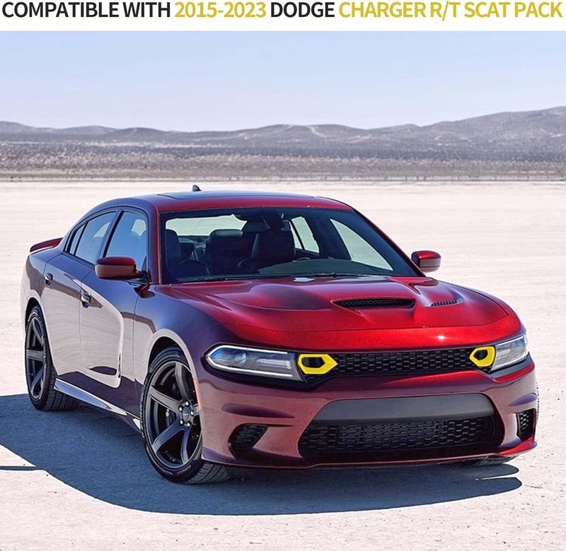 CheroCar for Charger Bumper Center Grill Grille Cover Trim Cover Compatible with 2015-2026 Dodge Charger R/T Scat Pack,Yellow… Practical design alternatives - Image 3