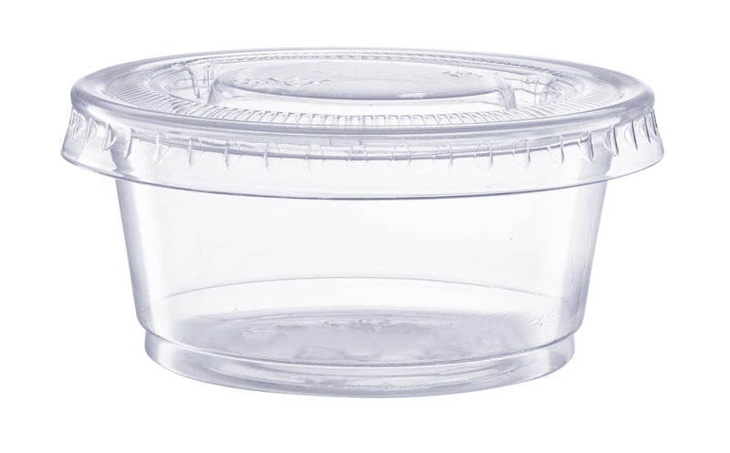 Gusto حزمة مريحة [100 مجموعة - 2 أونصة] أكواب بلاستيكية مع أغطية، أكواب سوفليه - Image 4