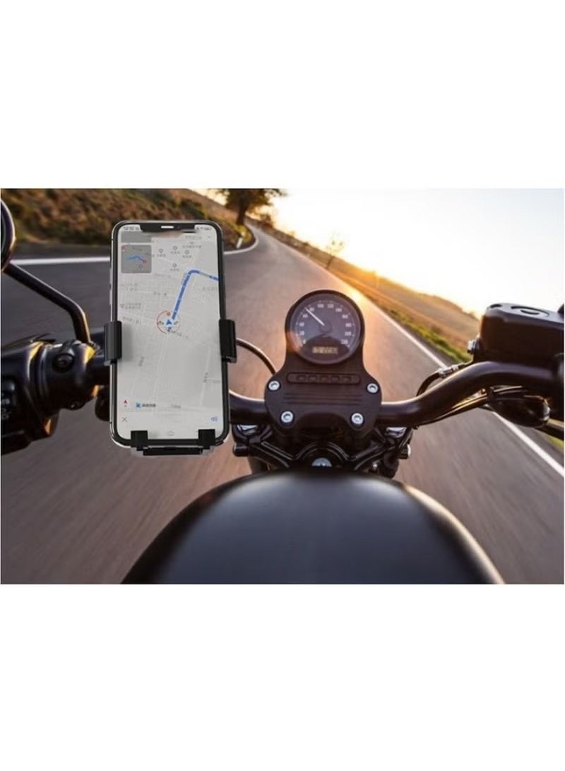 Huitich Upgraded Handlebar Phone Holder for Bike & Motorcycle – Universal Mobile Mount with Thickened Base & 360° Rotation - Image 2