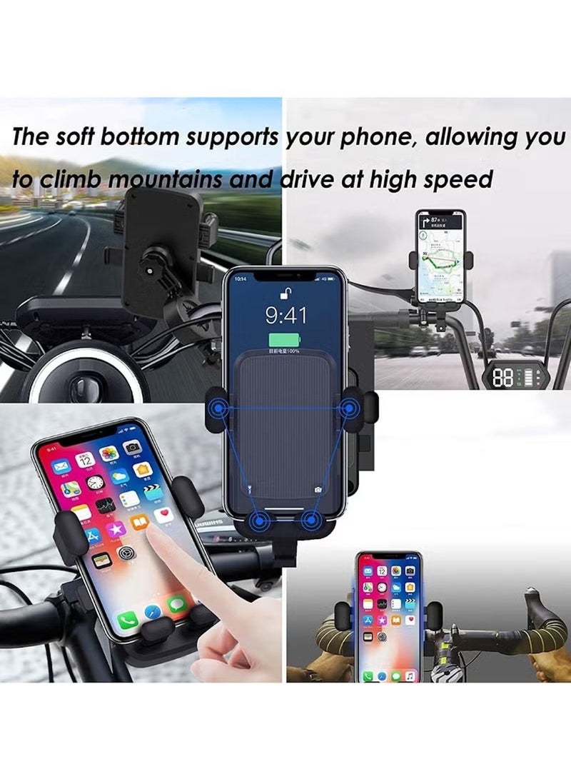 Huitich Upgraded Handlebar Phone Holder for Bike & Motorcycle – Universal Mobile Mount with Thickened Base & 360° Rotation - Image 4
