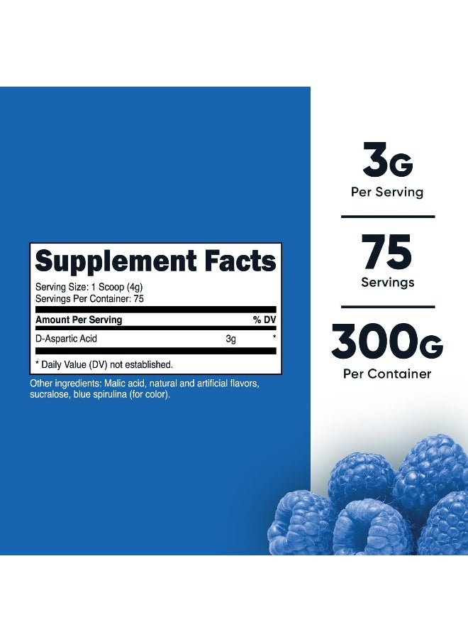 Nutricost D-Aspartic Acid (Daa) Powder 300G (Blue Raspberry) - Flavored D-Aspartic Acid Powder Supplement  - Image 2