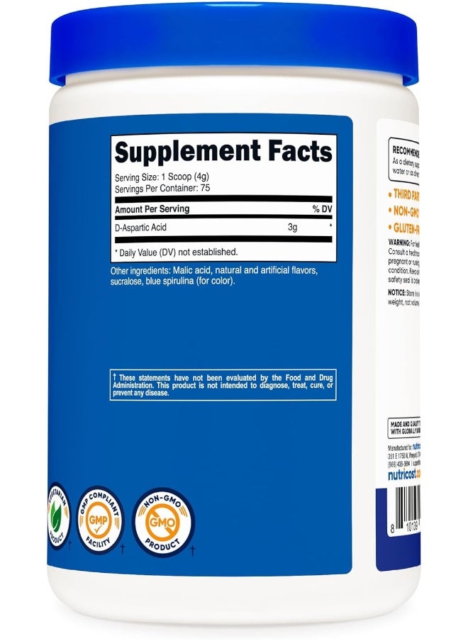 Nutricost D-Aspartic Acid (Daa) Powder 300G (Blue Raspberry) - Flavored D-Aspartic Acid Powder Supplement  - Image 5