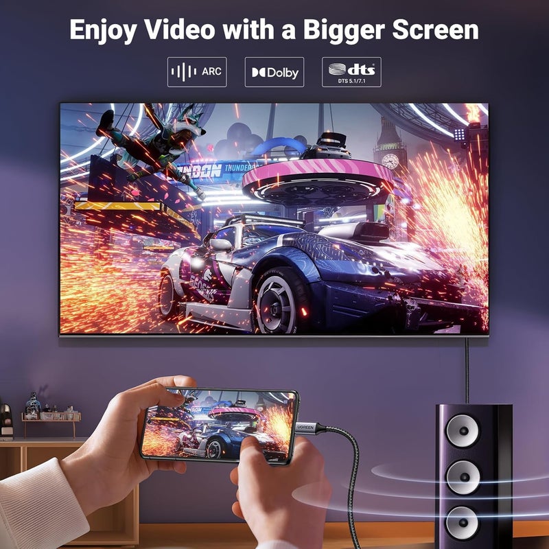 Wefly USB C to HDMI 2.1 Cable 8K @ 60Hz 4K @ 240Hz Type C to HDMI Ultra High Speed Cable HDR HDCP 2.3 Thunderbolt 4/3 Compatible with iPh/one 16, Mac Mini M4, Mac/Book Pro/Air, iPad Pro, Galaxy S23 - Image 2