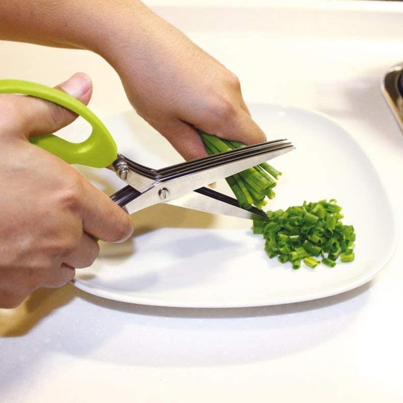Yanmai Stainless Steel Multifunctional Herb Scissors with Triple Blades for Vegetable Cutting - Image 2