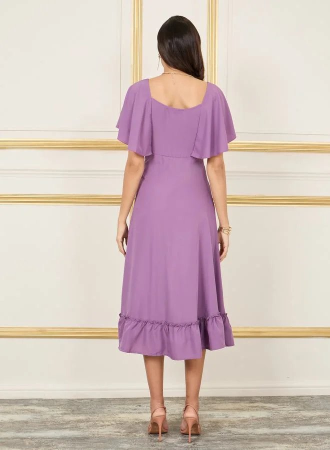 ستايلي Ruffled Overlay Midi Dress
