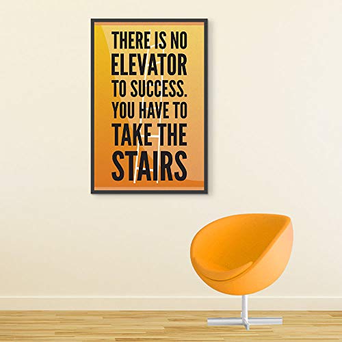 Inephos There is No Elevator to Success Poster | Motivational Posters for Room (Size: 8 inch X 12 inch, Framed, Laminated Print) - Image 1