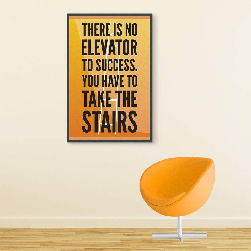 Inephos There is No Elevator to Success Poster | Motivational Posters for Room (Size: 8 inch X 12 inch, Framed, Laminated Print) - Image 5