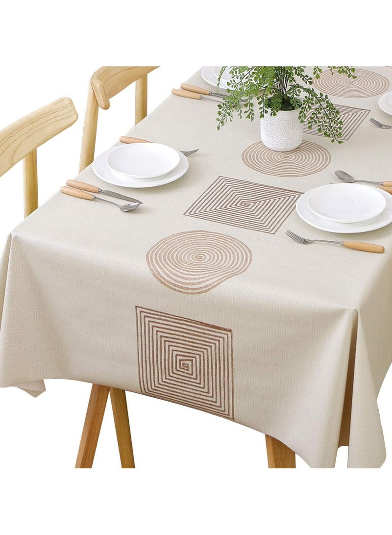 Table Cloth for Rectangle Table Heavy Duty Vinyl Tablecloth Rectangular Waterproof Plastic Tablecloth Wipeable Outdoor PVC Table Cover for Picnic (54x78 inch, Geometry) - Image 1
