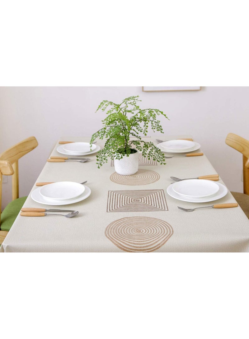 Table Cloth for Rectangle Table Heavy Duty Vinyl Tablecloth Rectangular Waterproof Plastic Tablecloth Wipeable Outdoor PVC Table Cover for Picnic (54x78 inch, Geometry) - Image 3