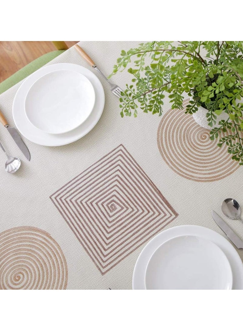 Table Cloth for Rectangle Table Heavy Duty Vinyl Tablecloth Rectangular Waterproof Plastic Tablecloth Wipeable Outdoor PVC Table Cover for Picnic (54x78 inch, Geometry) - Image 4