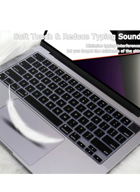 Premium Keyboard Cover Skin Ultra Thin for MacBook Air 15 M4/M3 M2 (A3241A3114 A2941), Air 13.6 (A3240 A3113 A2681) 2025-2021, Pro 14 16 M4 M3 M2 M1 (A3112 A3401 A3185 A2918 A2992 A2779 A2442 A3403