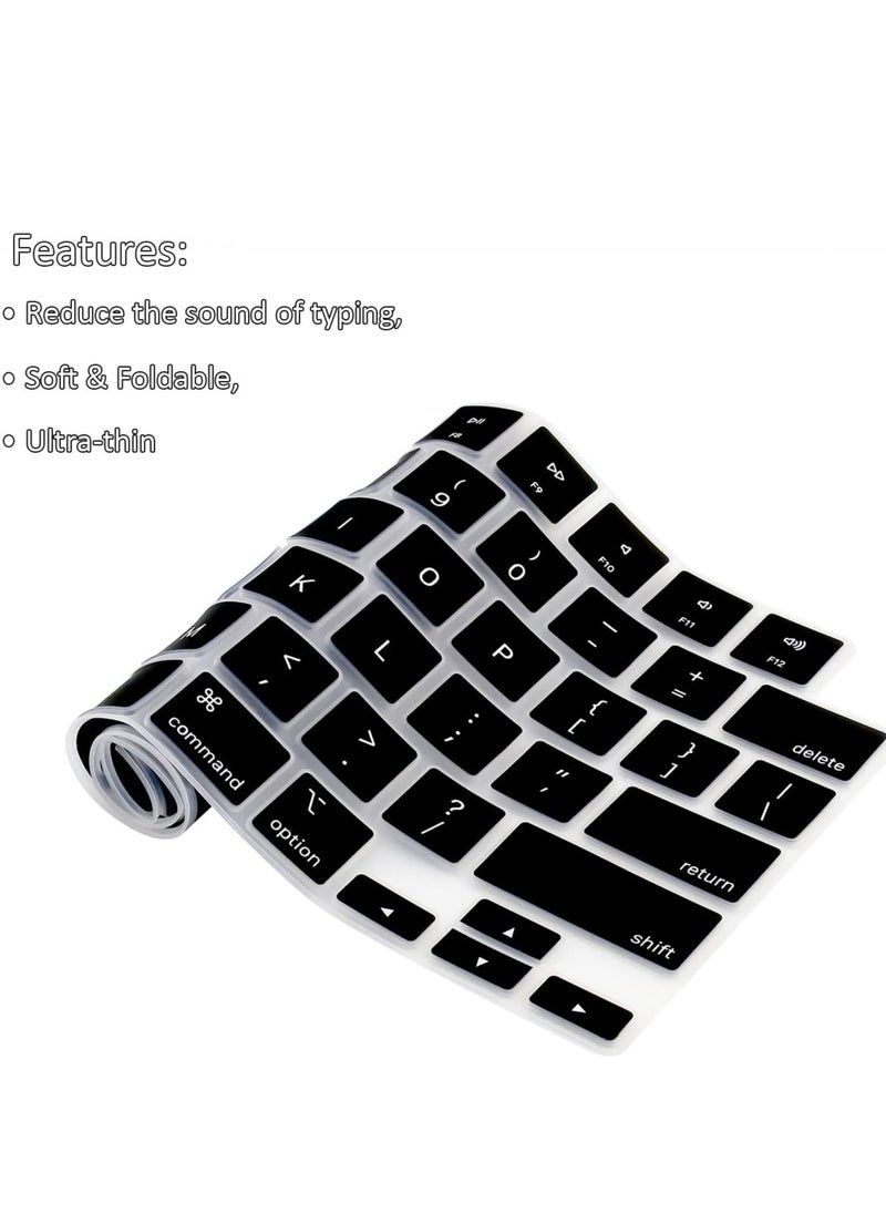 Premium Keyboard Cover Skin Ultra Thin for MacBook Air 15 M4/M3 M2 (A3241A3114 A2941), Air 13.6 (A3240 A3113 A2681) 2025-2021, Pro 14 16 M4 M3 M2 M1 (A3112 A3401 A3185 A2918 A2992 A2779 A2442 A3403