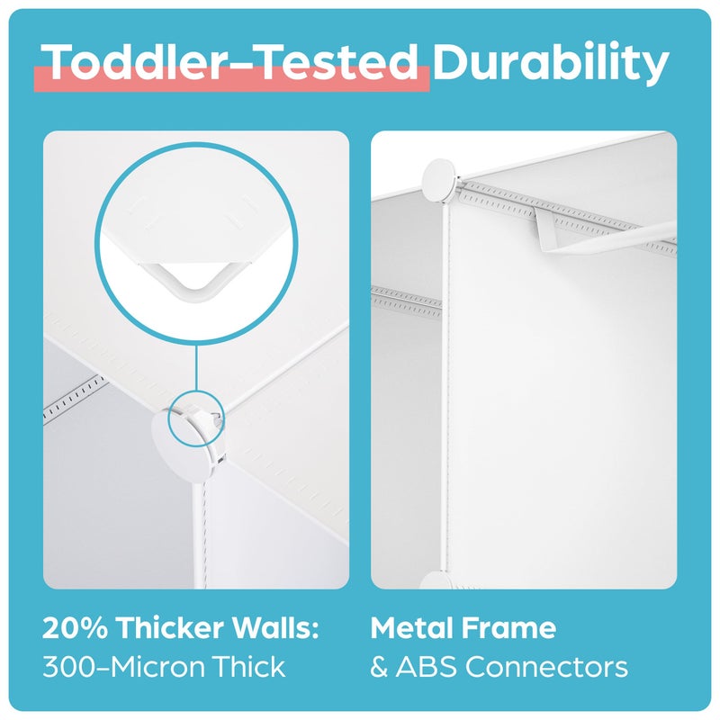 CUBEDIY Baby Closet Organizer for Nursery: Durable Baby Wardrobe for Closet - Customizable Baby Dresser Amoire Shelves - Waterproof Shelf Clothes Organizer w/Wall Fixation (White) - Image 3
