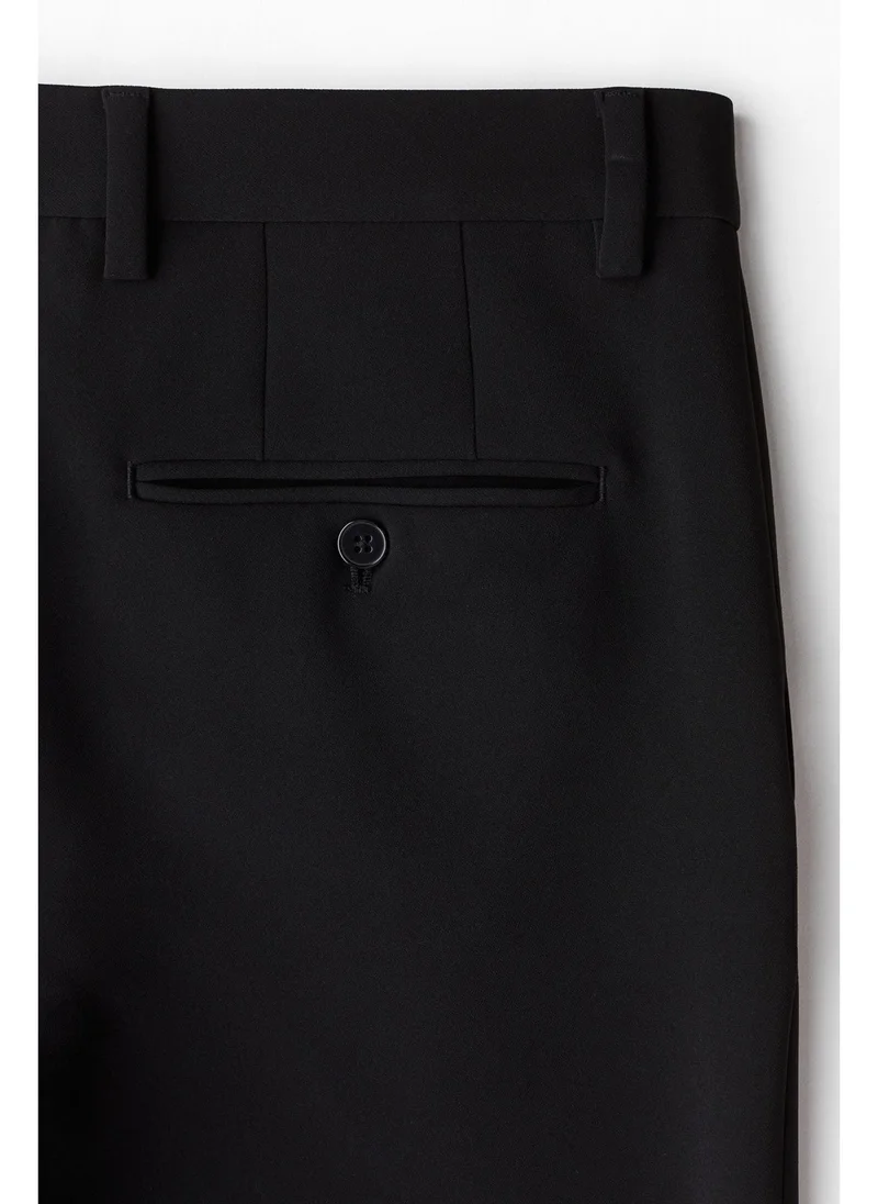 H&M black Slim Fit Cropped trousers for Men | Best Price UAE