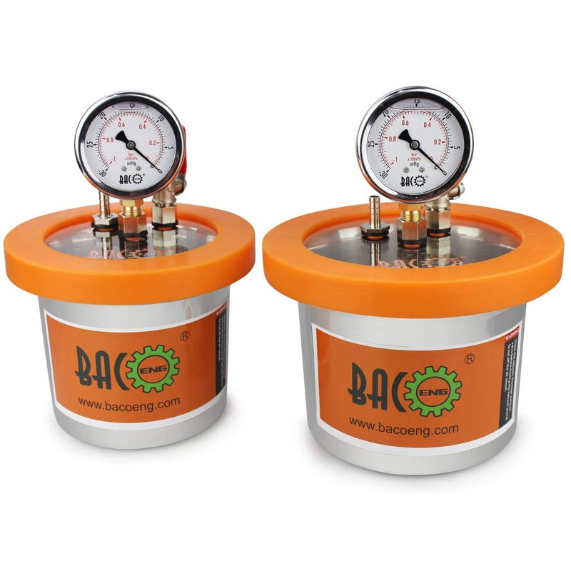 BACOENG 1.2 QT Resin Trap Vacuum Chamber, Stainless Steel Vacuum Degassing Chamber Kit (3 Gallon/1.2 QT Available) - Image 4