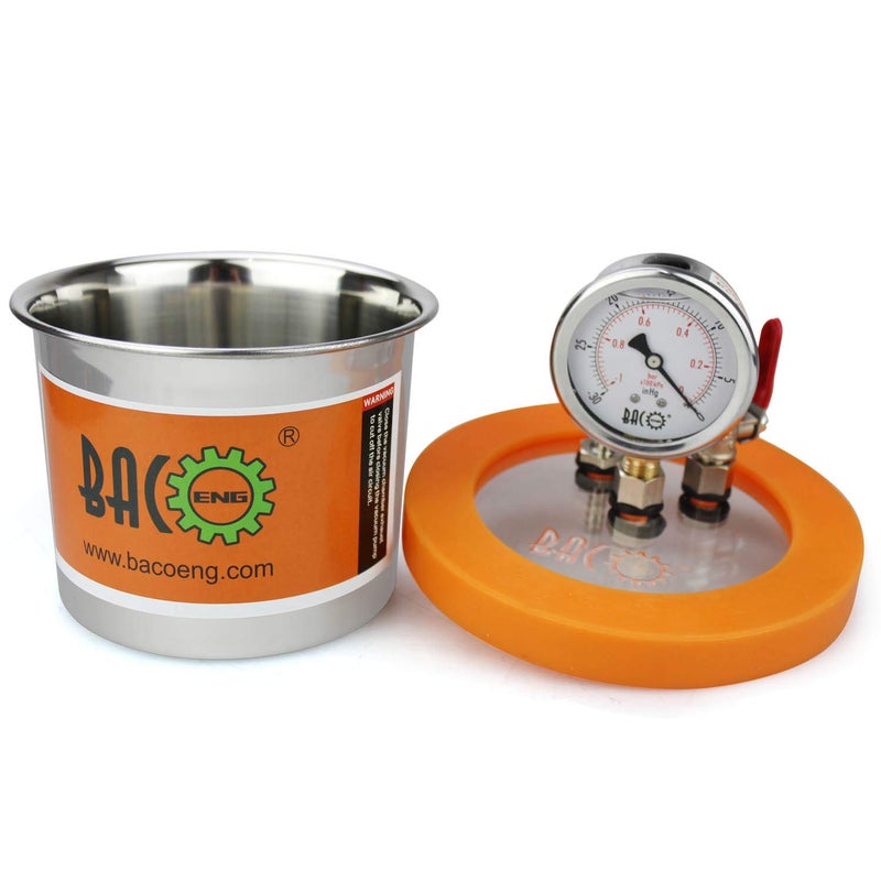 BACOENG 1.2 QT Resin Trap Vacuum Chamber, Stainless Steel Vacuum Degassing Chamber Kit (3 Gallon/1.2 QT Available) - Image 2