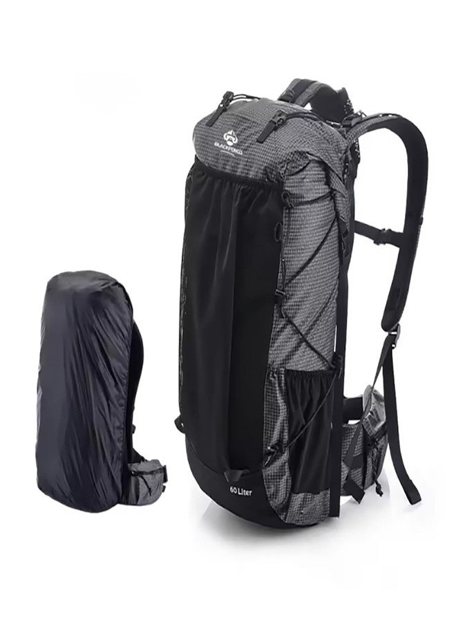 Blackpongo 45/65L Internal Frame Hiking Backpack for Outdoor Camping Travel Backpacking, Ultralight Backpack for Adults ((60+5) L Black, (60+5) L Black) - Image 1