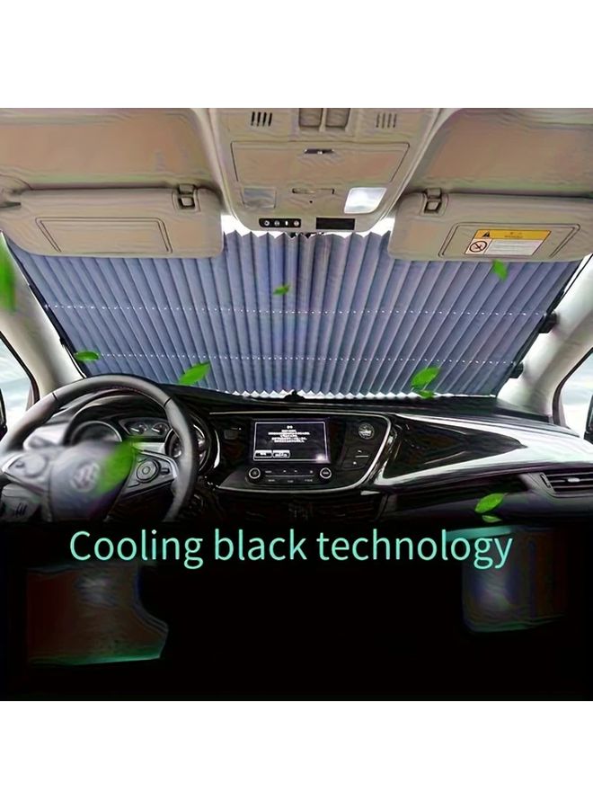 Smart Dual Mode Car Sunshade 46cm 18.11in Magnetic Automatic Retractable Blinds For Front And Rear Windows Portable Summer Anti Sun High Temperature Protection Quick One Second Installation Space Saving Foldable Universal Side Window Shade - Image 4