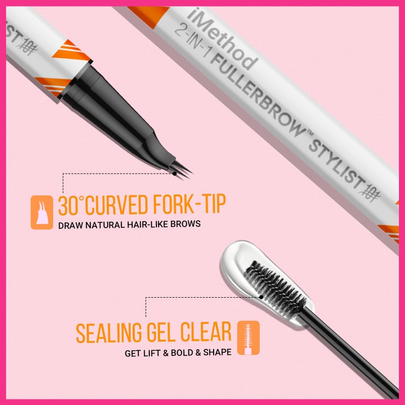 iMethod Curved Eyebrow Pen and Eyebrow Gel - Eyebrow Pencils for Women with Natural Hair Like Strokes, Brow Gel Clear for Soft Full Brows, Waterproof, All-Day Defined, Dark Brown - Image 4