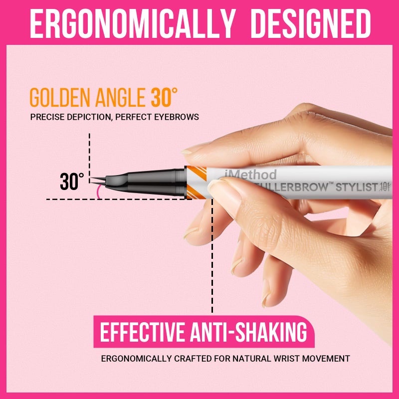 iMethod Curved Eyebrow Pen and Eyebrow Gel - Eyebrow Pencils for Women with Natural Hair Like Strokes, Brow Gel Clear for Soft Full Brows, Waterproof, All-Day Defined, Dark Brown - Image 2