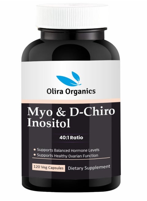 Myo & D-Chiro Inositol 120 Veg Capsules | Supports Healthy Ovarian Function & 2 Balanced Hormones Level