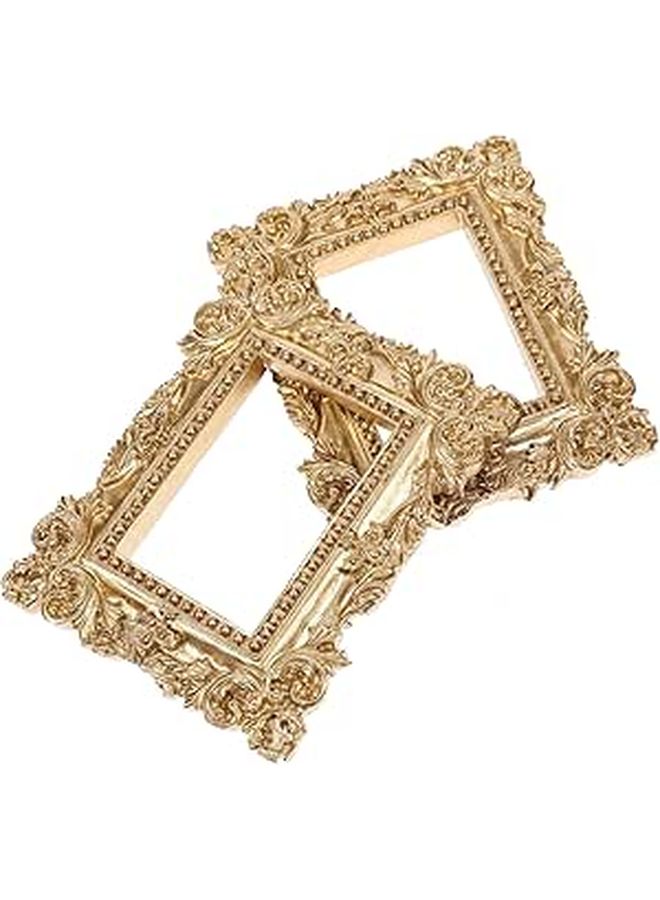 Vintage Mini Resin Photo Frames Nordic Style Gold Color Photography Props DIY Crafts - Image 1