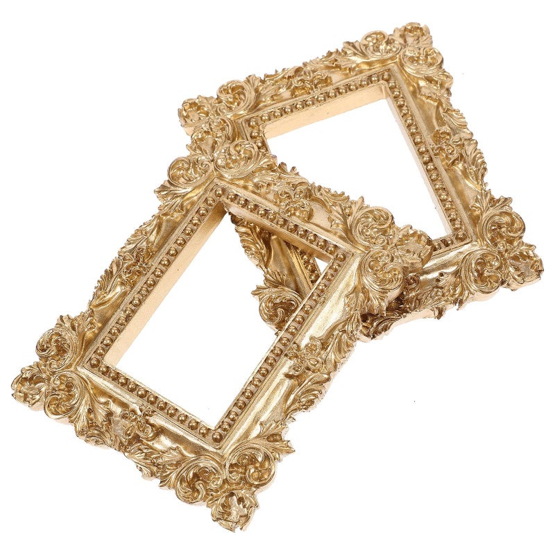 Vintage Mini Resin Photo Frames Nordic Style Gold Color Photography Props DIY Crafts - Image 2