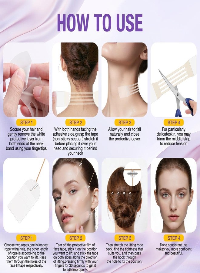 2026 New Face&Neck Lifting Tape Reusable Neck Lift Strips Neck bands for neck lift Physical Anti-Aging Neck Wrinkle Patches for Smoother Firmer Neck Skin Say Goodbye to Neck Wrinkles - Image 3