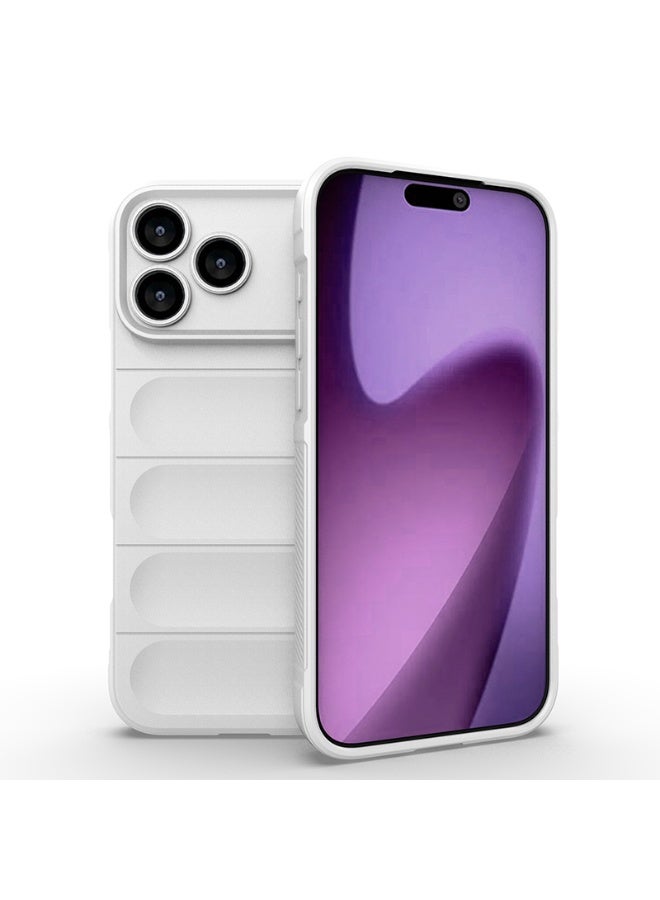 Phantom Shield Silicone Case with Anti-Scratch Soft Microfiber Lining, High Resilience Rubber Full Body Shockproof Cover Compatible with Apple iPhone 17 Pro Max (White)