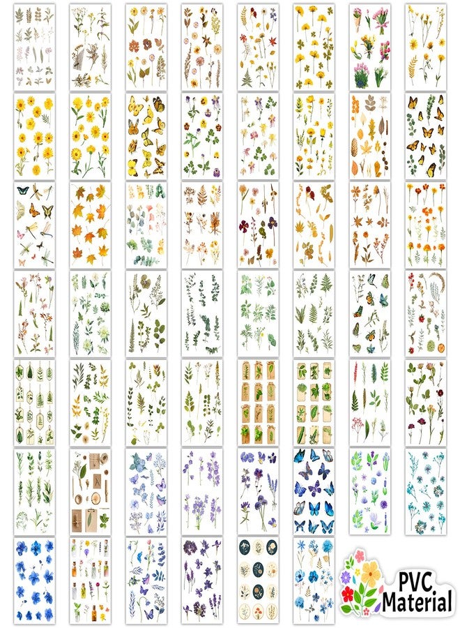 Arme Flower Stickers for Scrapbooking(1466+ Pieces, 110 Sheets), Floral Stickers, Pressed Flower Stickers, Scrapbooking Stickers, Journaling Stickers for Scrapbooking Supplies, Junk Journal Supplies - Image 4