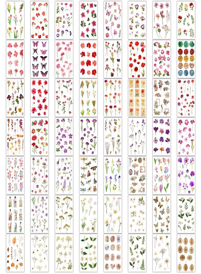 Arme Flower Stickers for Scrapbooking(1466+ Pieces, 110 Sheets), Floral Stickers, Pressed Flower Stickers, Scrapbooking Stickers, Journaling Stickers for Scrapbooking Supplies, Junk Journal Supplies - Image 3
