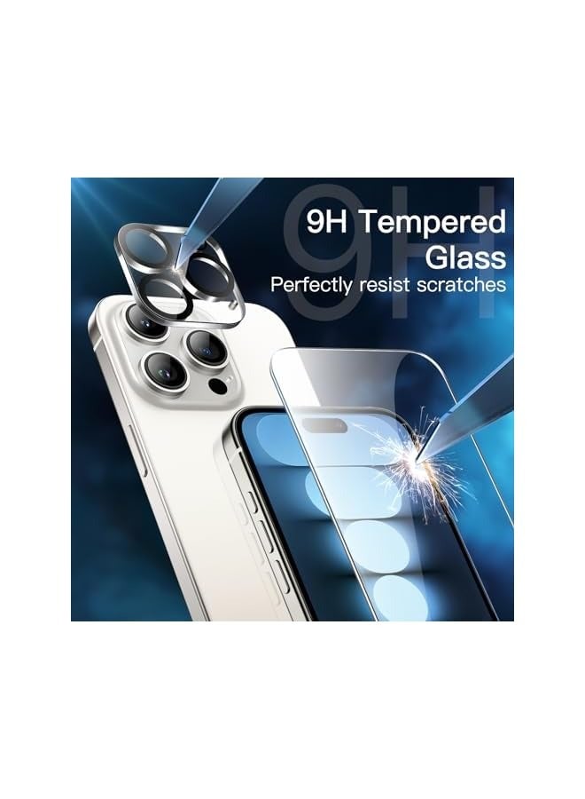 Jetech Screen Protector for iPhone 15 Pro 6.1-Inch with Camera Lens Protector, Bubble Free, Easy Installation Tool, Tempered Glass Film, HD Clear, 3-Pack Each - Image 3