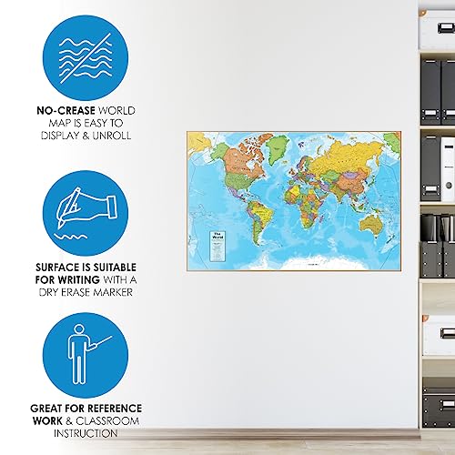 Waypoint Geographic Blue Ocean Series World Wall Map, Laminated World Map Poster, Educational Wall Art For Home, Classroom, or Office, Unique Gifts, 24” H x 36” W - Image 5
