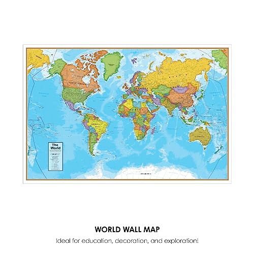 Waypoint Geographic Blue Ocean Series World Wall Map, Laminated World Map Poster, Educational Wall Art For Home, Classroom, or Office, Unique Gifts, 24” H x 36” W - Image 2