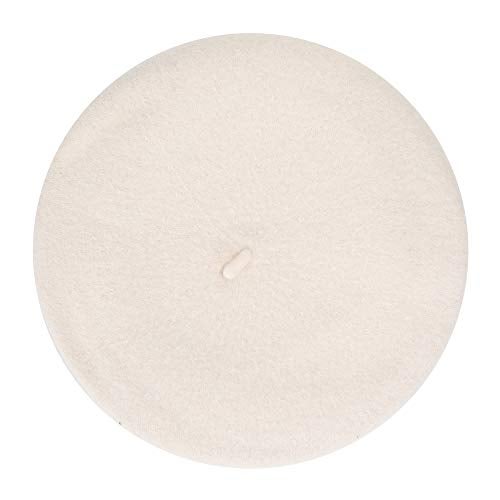 ZLYC Wool Beret Hat Classic Solid Color French Beret for Women (Creamy-White) - Image 5