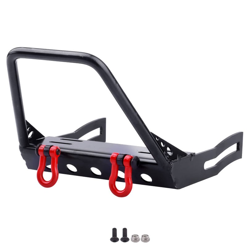 CrazyHobby Metal RC Crawler Front Bumper with Winch Mount Shackles for Axial SCX10 SCX10 II Redcat Gen7 Gen 8 Upgrades Type A - Image 3