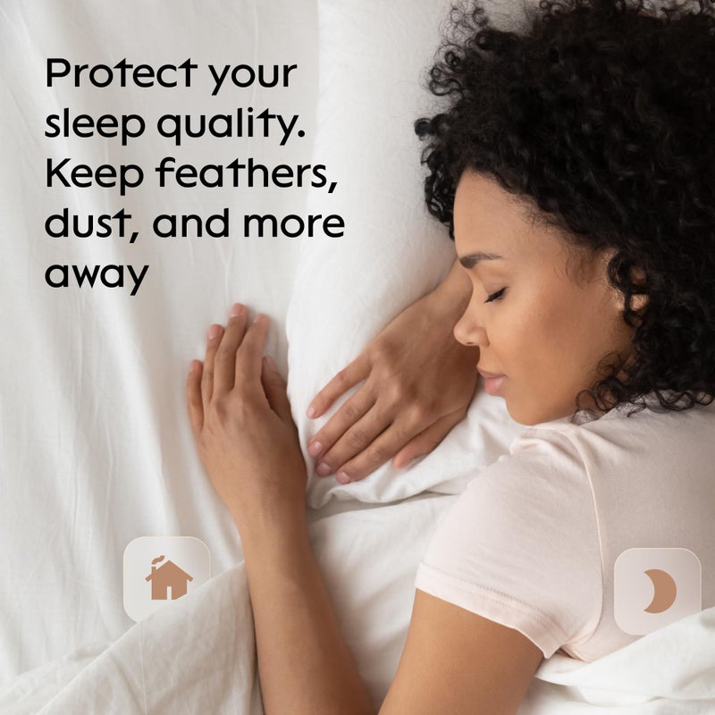 Niagara Sleep Soluti Niagara 12 حزمة حماة وسادة مقاومة للماء King 20x36 بوصات غلاف مميز سحاب ناعم يغطي حالات هادئة مجموعة بيضاء  - Image 5