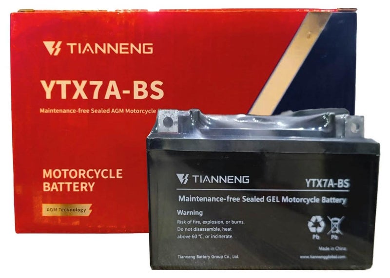TIANNENG YTX7A-BS 7AH Gel Battery For Scooter