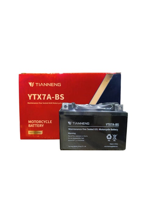 بطارية تيانينج موديل YTX7A-BS للسكوتر جافة
